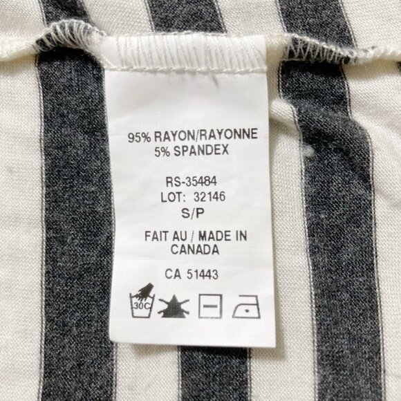 REBEL SUGAR Grey creamy white horizontal striped open front cardigan ~ SMALL MED - Picture 12 of 14